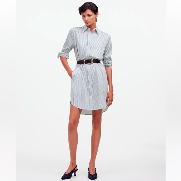 Madewell Y-Neck Relaxed Shirtdress in True Midnight NS220 - Picture 1 of 10